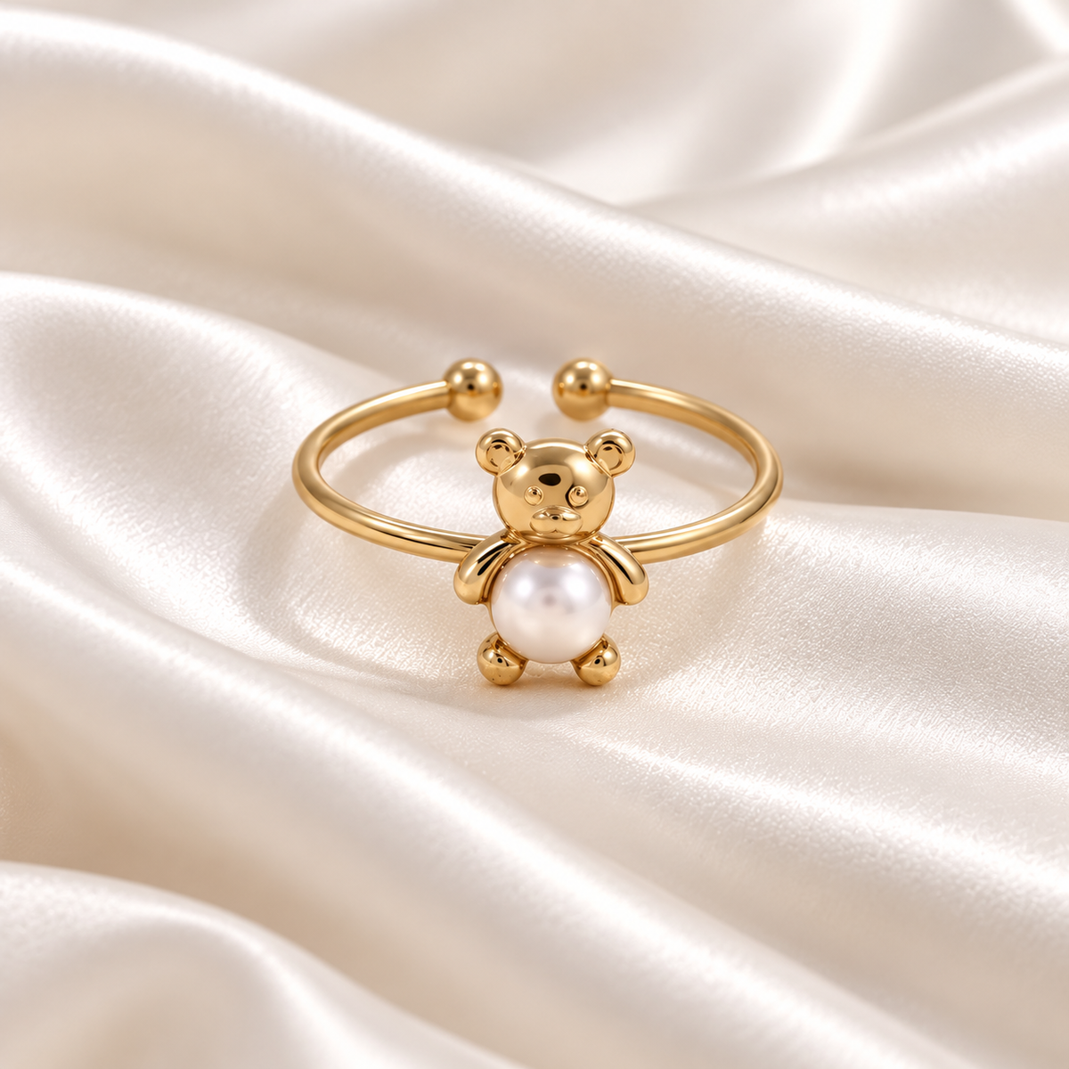 Teddy Pearl Ring- Gold