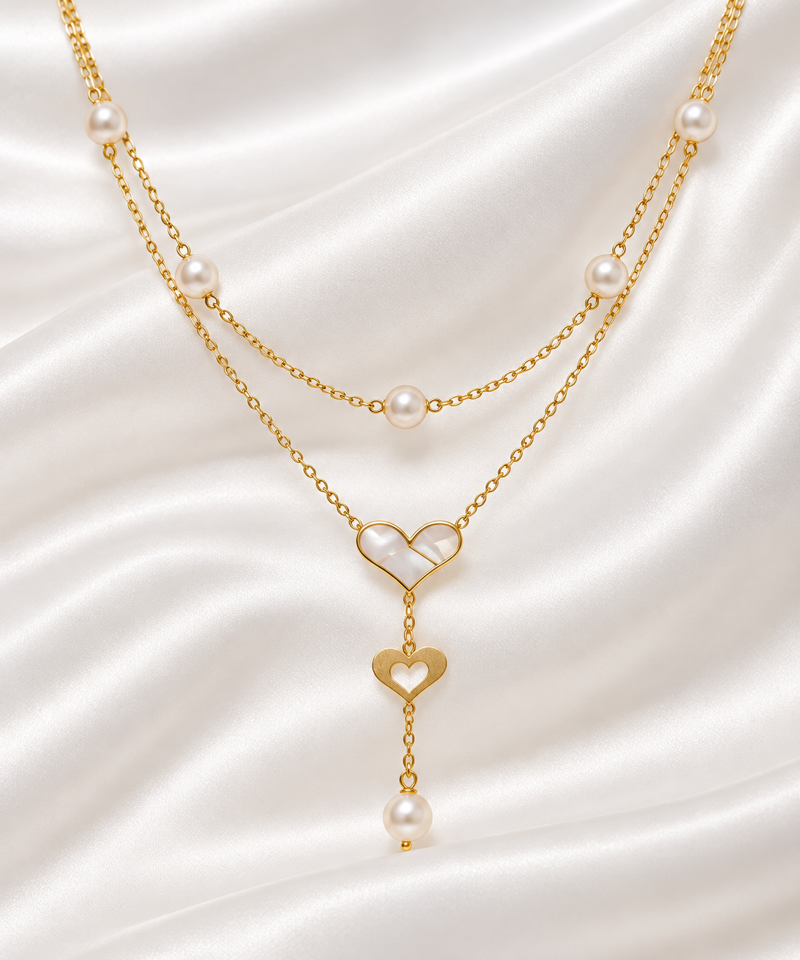 Heart Pearl Necklace
